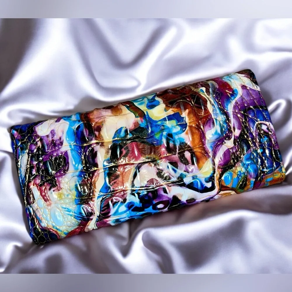 Colorful NWT Brahmin Leather VERONICA Wallet, Multicolored Euphoria
